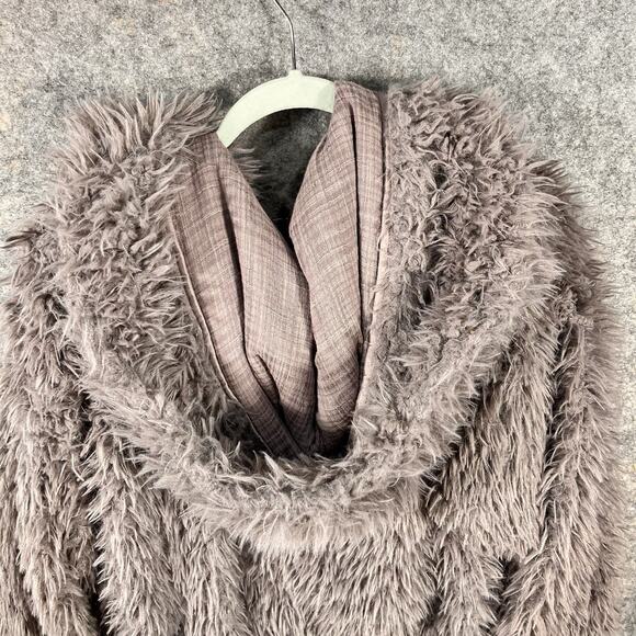 FREE PEOPLE FP ONE ZURI Parka Fuzzy Faux Fur Jacket Hoodie Coat Mint XS Purple - Picture 5 of 10